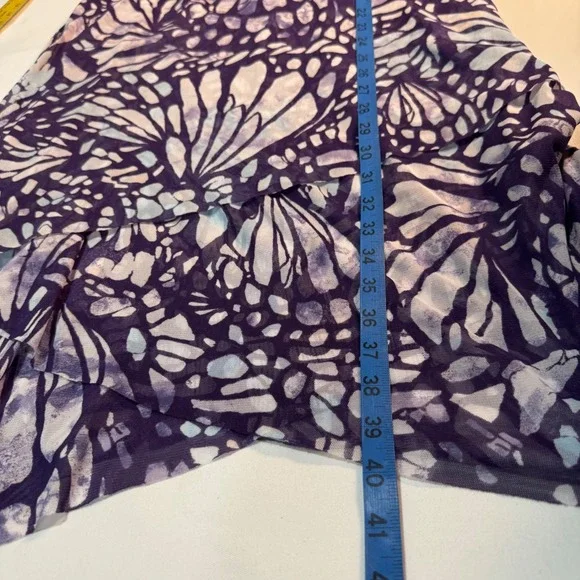 Chico's Size 0 (Small) Purple Butterfly Asymmetrical Hem Tunic Dress Boho - Picture 7 of 8